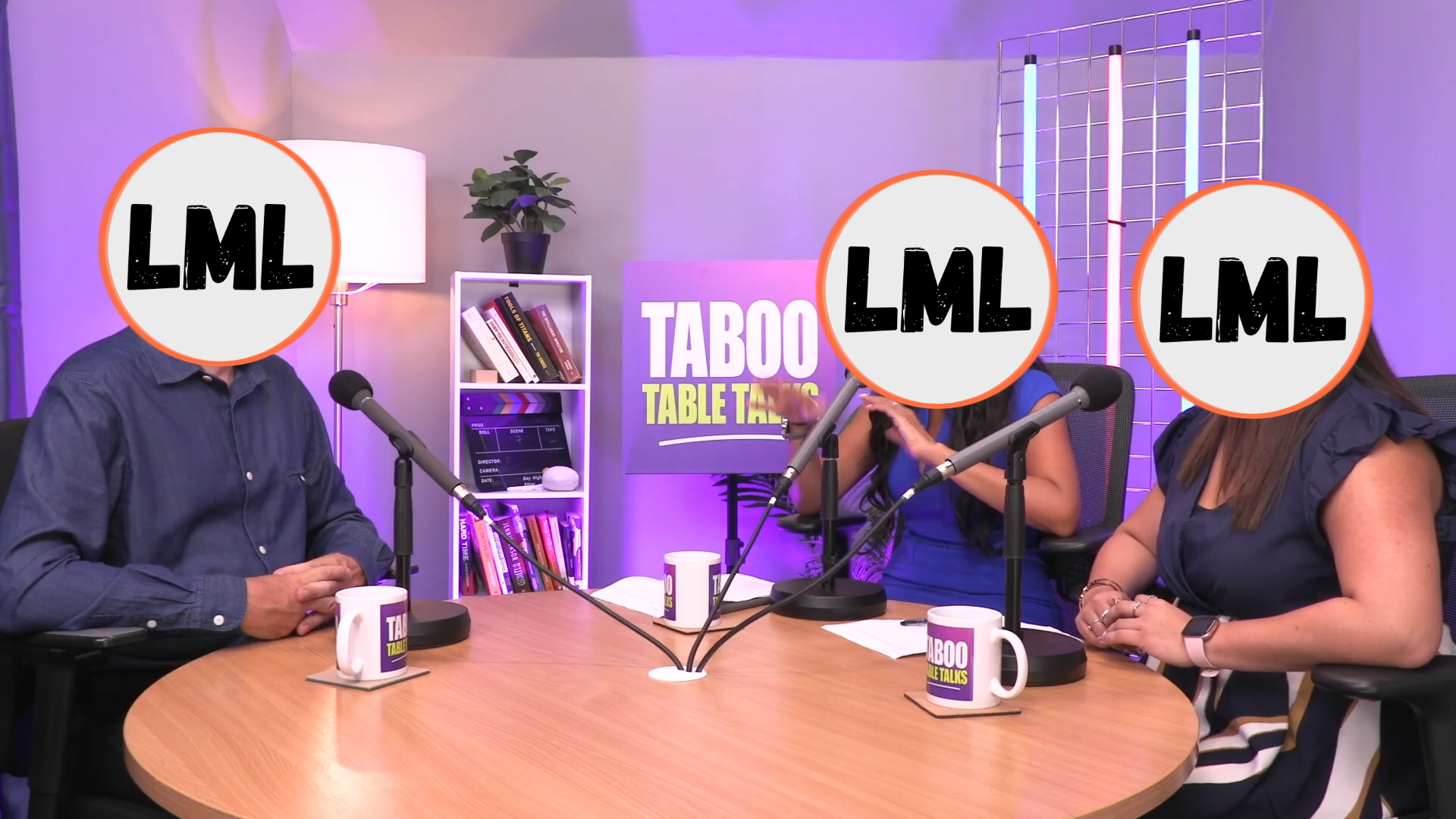 London Media Lounge podcast studio set 2 with creative backdrop design